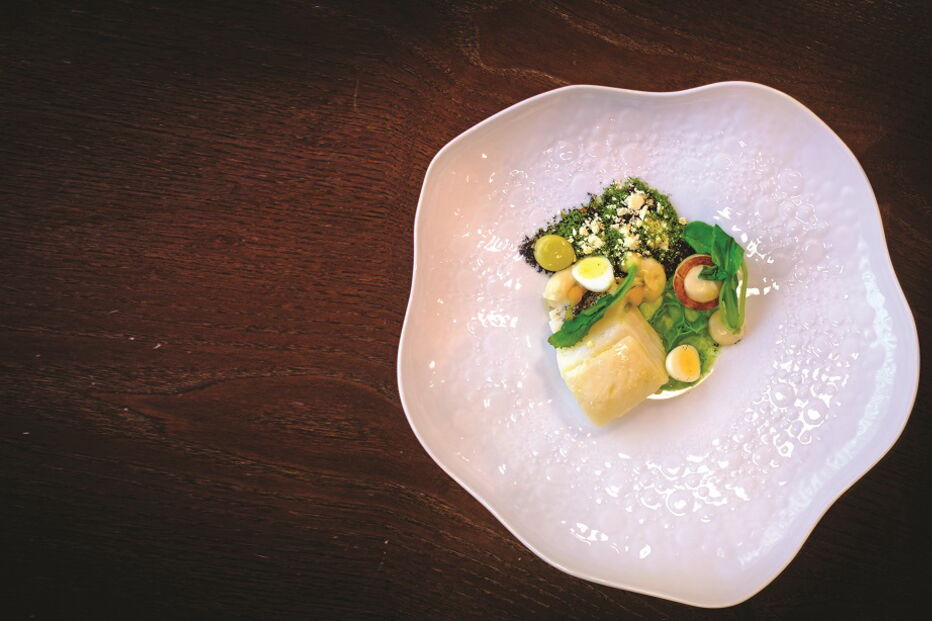 Prato de bacalhau de António Loureiro, o chef do restaurante A Cozinha, em Guimarães   