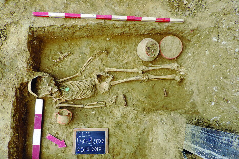 Enterramento de uma criança do período romano