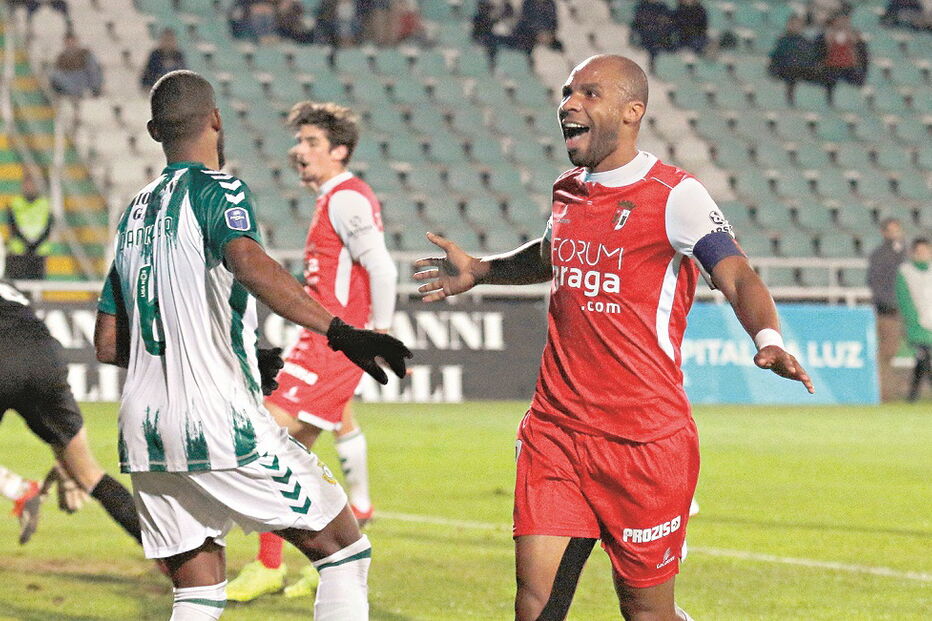 Wilson Eduardo festeja o terceiro golo do Sp. Braga, no decorrer do jogo com o V. Setúbal