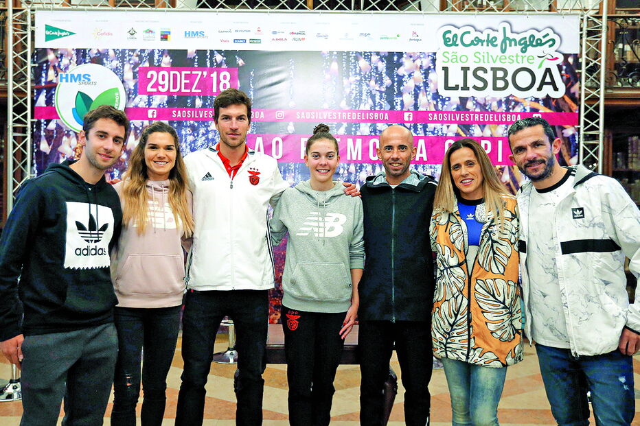 Alguns dos atletas que vão participar na corrida de hoje, em Lisboa 