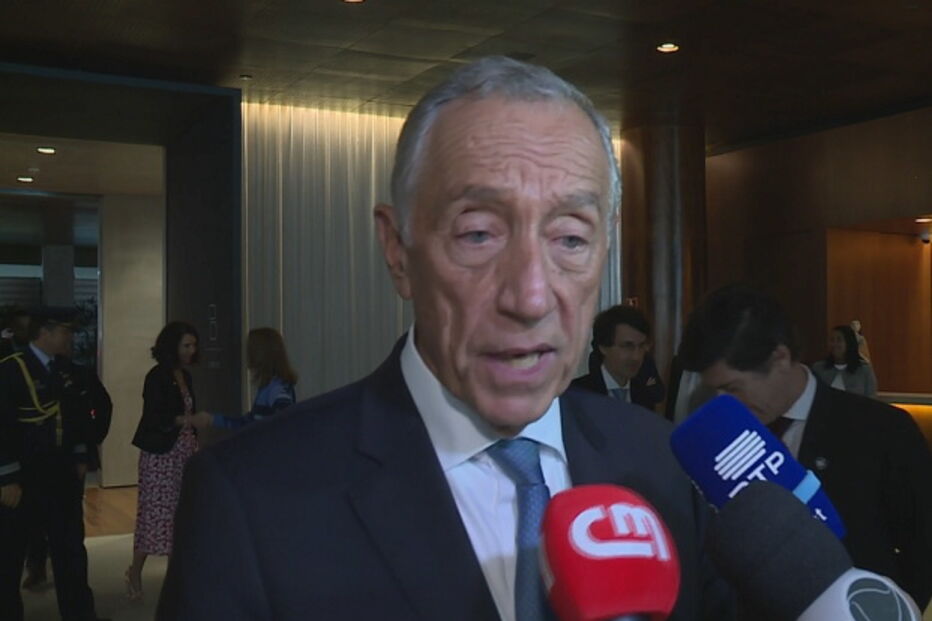 Marcelo Rebelo de Sousa na embaixada de Portugal no Brasil