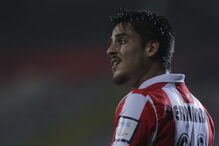 O jogador Bernardo ao serviço do Leixões