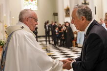Marcelo Rebelo de Sousa com o Papa Francisco no Panamá