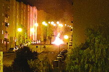 Chamas filmadas nas ruas