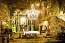 Capela das Minas de sal de Wieliczka é muito procurada pelos turistas 