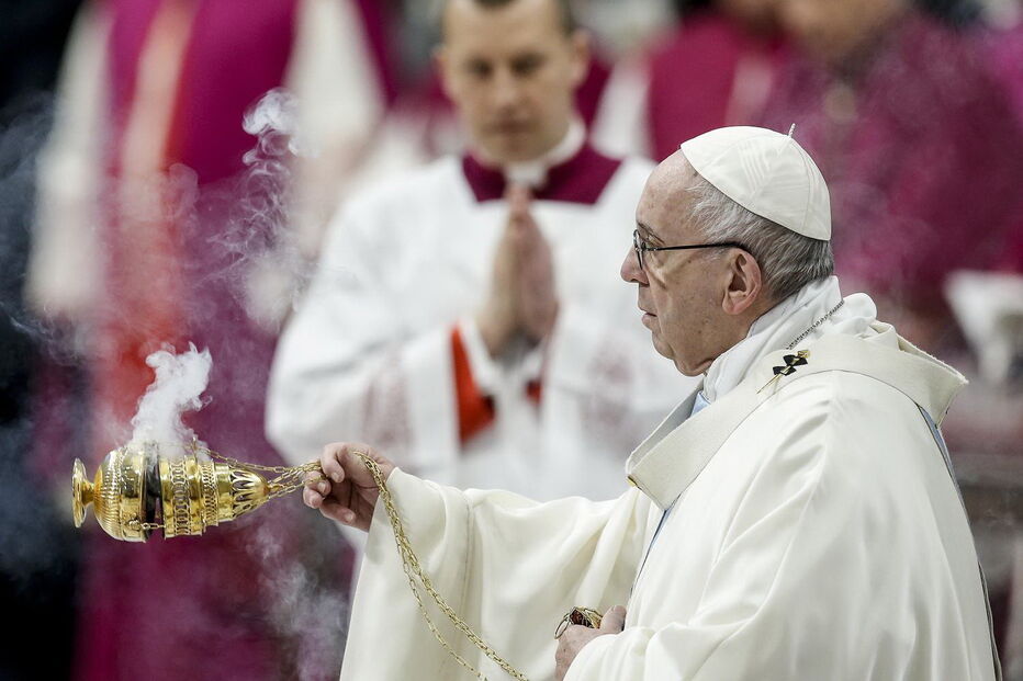 O papa Francisco na primeira missa de 2019