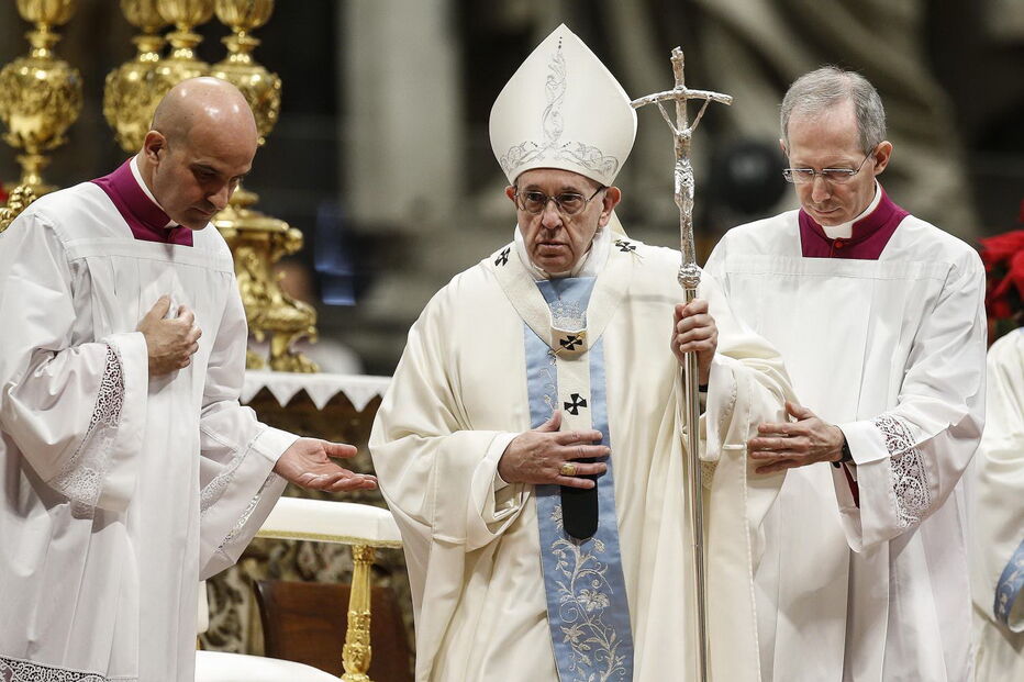 O papa Francisco na primeira missa de 2019