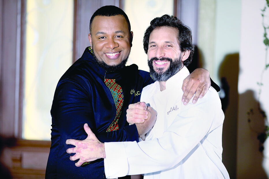 Gravações do videoclipe do músico Boss AC (à esquerda) tiveram lugar no restaurante de José Avillez (à direita)