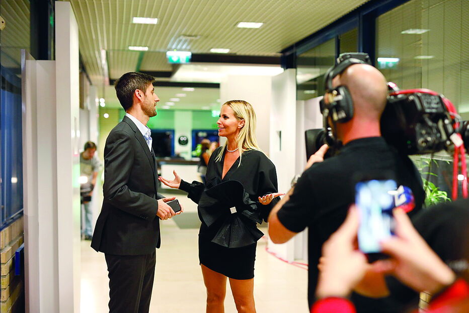 Daniel Oliveira, diretor-geral de entretenimento da SIC, com Cristina Ferreira em Carnaxide