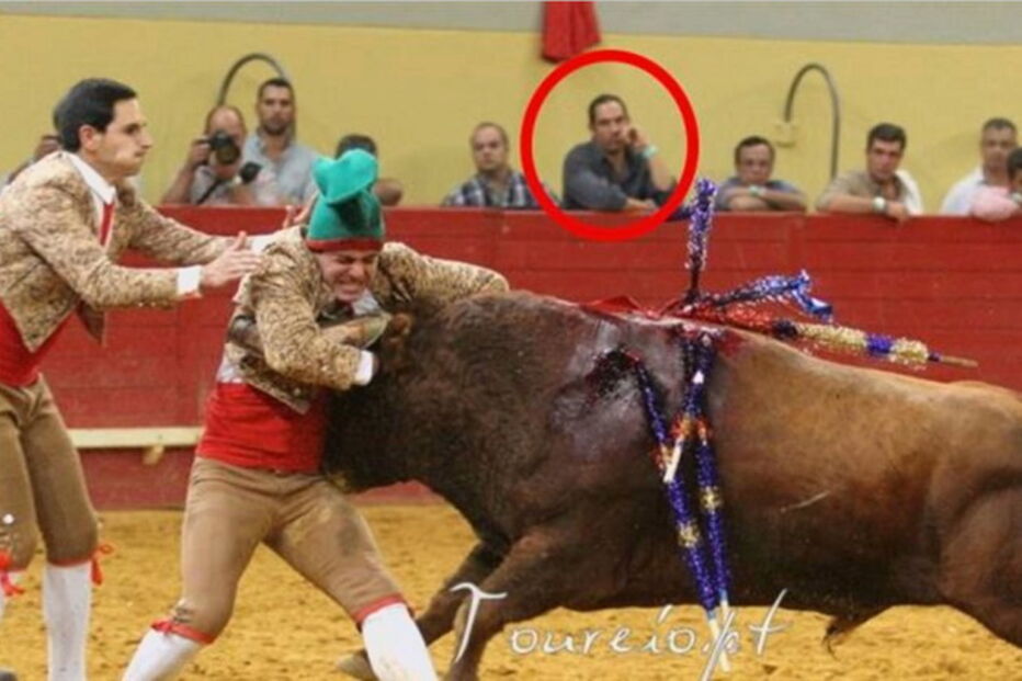 António Peças fotografado em tourada no dia em que recusou voar com o INEM