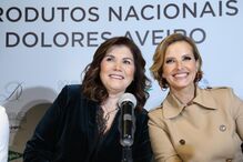 Dolores Aveiro no lançamento da marca de vinhos e azeite