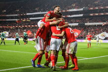 Benfica celbra segundo golo marcado ao Sporting na meia-final da Taça