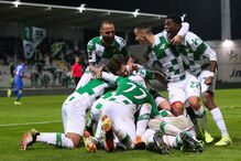  Jogadores do Moreirense celebram golo marcado ao FC Porto