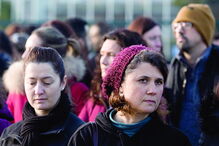 Protesto no Porto, junto ao Hospital de São João