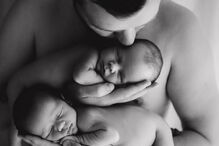 Paddy com os filhos gémeos