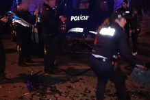 Carros da PSP ficaram muito danificados após acidente em Setúbal