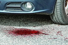 Marcas de sangue das vítimas ainda eram visíveis no chão 