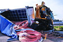 Acidente com camiões no Caia faz vários feridos