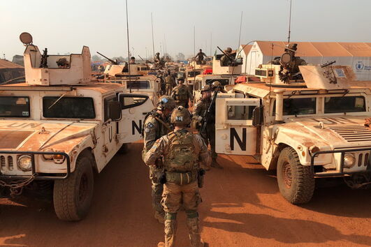 Militares portugueses preparam saída da base de Bambari, na República Centro-Africana