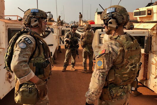 Militares portugueses na base de Bambari, na República Centro-Africana