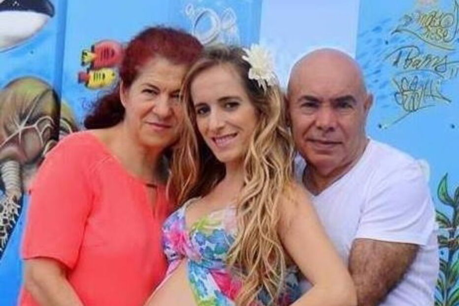 Helena Cabrita com o marido e a filha, Sandra