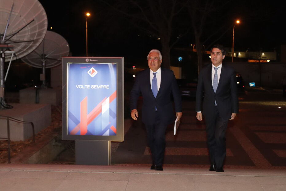 António Costa durante a visita à SIC