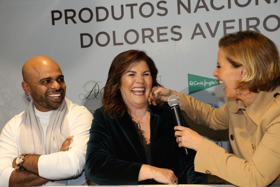 Dolores Aveiro no lançamento da marca de vinhos e azeite