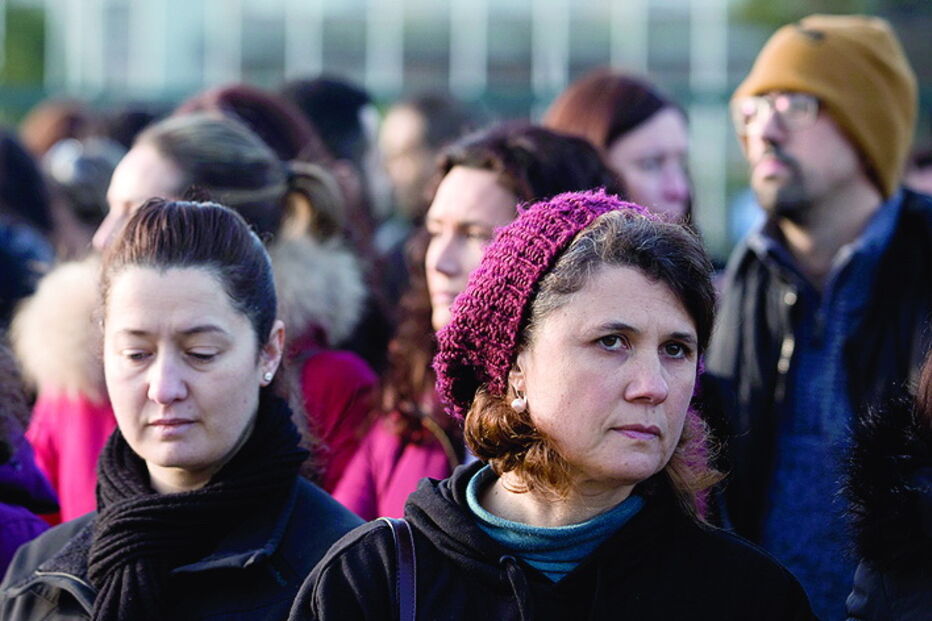 Protesto no Porto, junto ao Hospital de São João