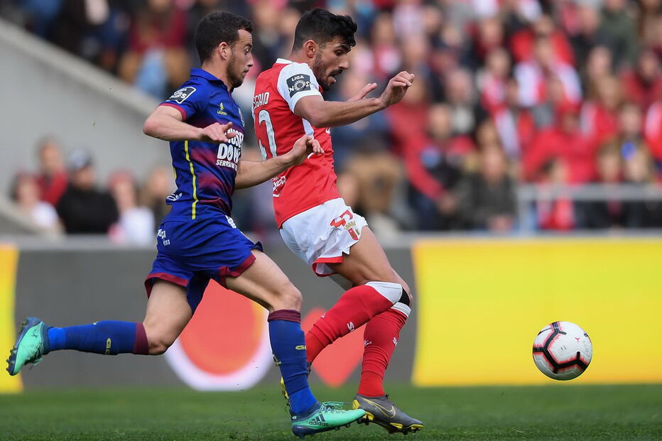 Momento do jogo Braga - Chaves, para a I Liga