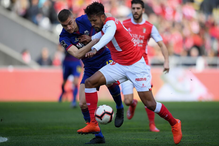 Momento do jogo Braga - Chaves, para a I Liga