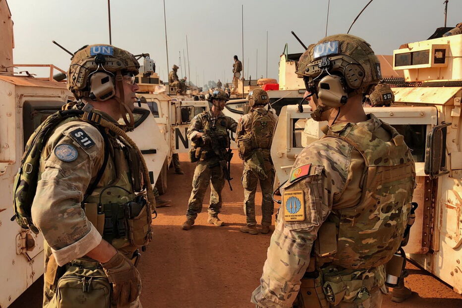 Militares portugueses na base de Bambari, na República Centro-Africana