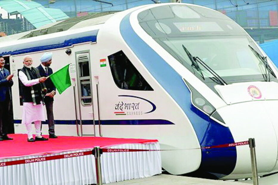 Comboio de alta velocidade indiano avaria durante a viagem inaugural