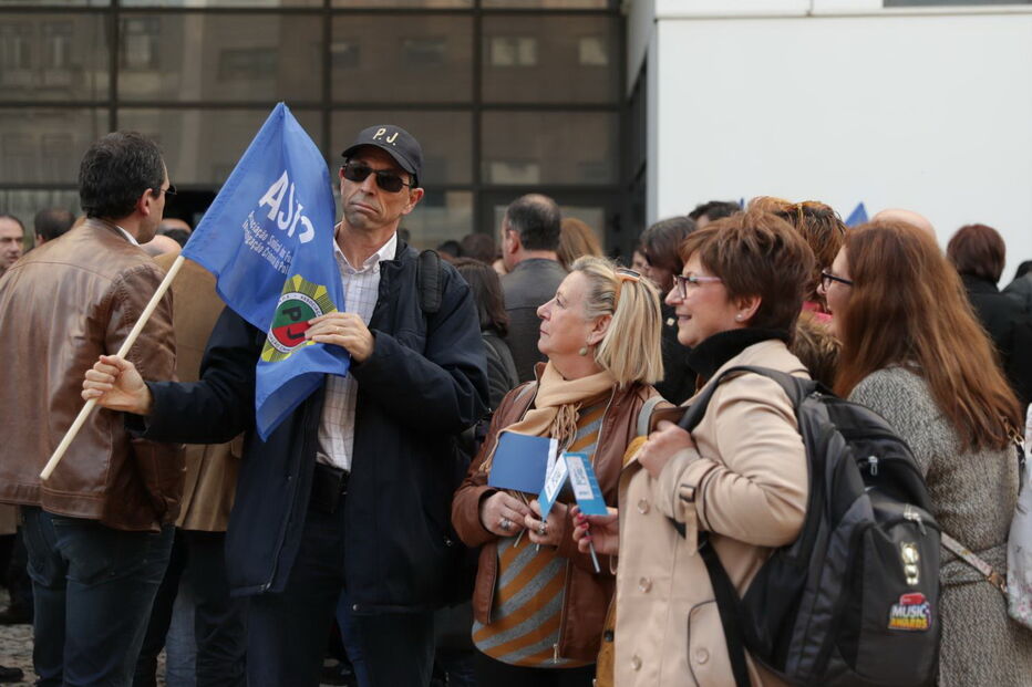Protesto durante a greve dos investigadores da Polícia Judiciária