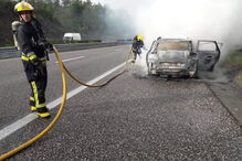 Carro alugado em que seguia Simone de Oliveira arde na A1