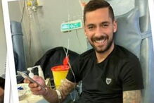 O jogador Nuno Pinto em tratamento