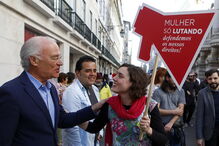 Manifestação contra a violência doméstica