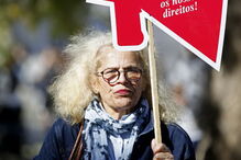 Manifestação contra a violência doméstica