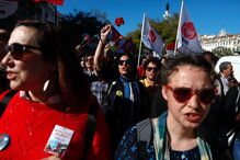 Manifestação contra a violência doméstica