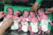 Mulher tem gravidez histórica e torna-se mãe de cinco crianças