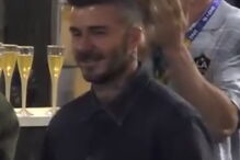 Beckham em choque ao ver estátua que o LA Galaxy preparou em sua homenagem