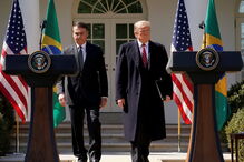 Trump e Bolsonaro reunidos na Casa Branca. Crise na Venezuela é assunto nesta visita oficial