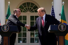 Trump e Bolsonaro reunidos na Casa Branca. Crise na Venezuela é assunto nesta visita oficial