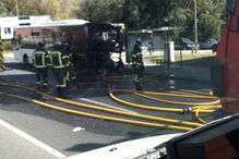  Autocarro arde nas Amoreiras em Lisboa