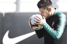 Pizzi num treino da seleção portuguesa