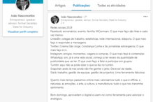 Leia a última mensagem de João Vasconcelos nas redes sociais