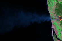 Imagens satélite mostram dimensão do incêndio em Esposende. Fumo espalhou-se pelo Atlântico