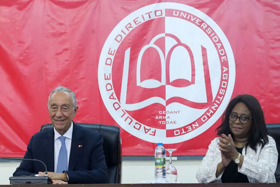 Marcelo Rebelo de Sousa na Universidade Agostinho Neto, em Luanda