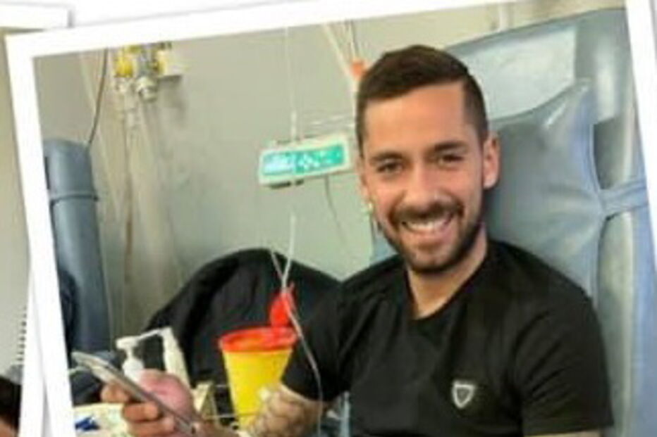 O jogador Nuno Pinto em tratamento