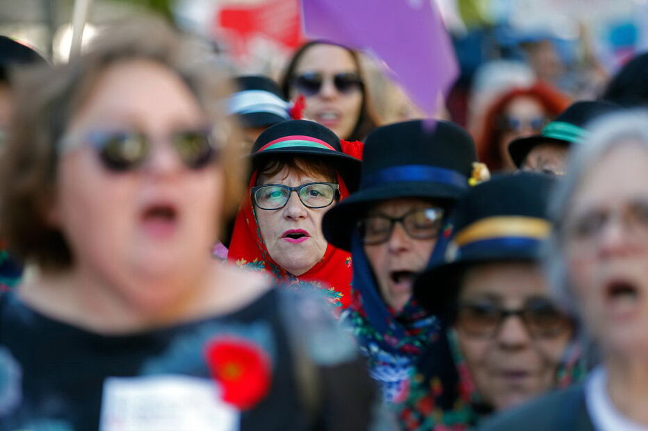 Manifestação contra a violência doméstica