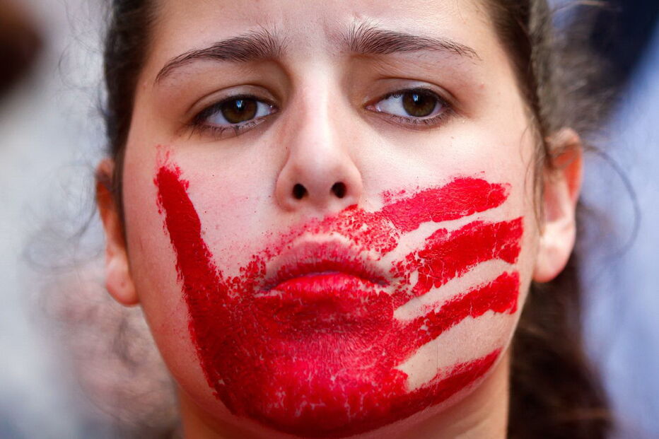 Manifestação contra a violência doméstica